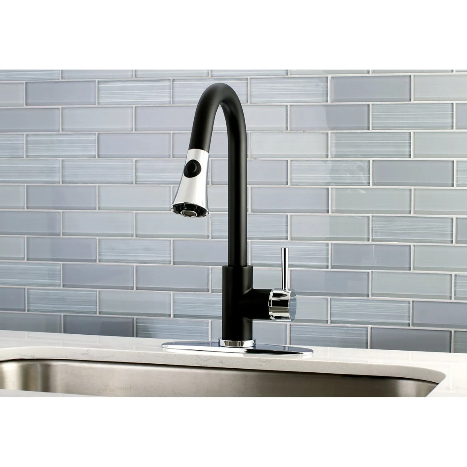 Online Gourmetier Concord Deck Mount Single-Handle Pull-Down Kitchen Faucet Single Hole