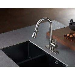 Online Gourmetier Concord Deck Mount Single-Handle Pull-Down Kitchen Faucet Single Hole
