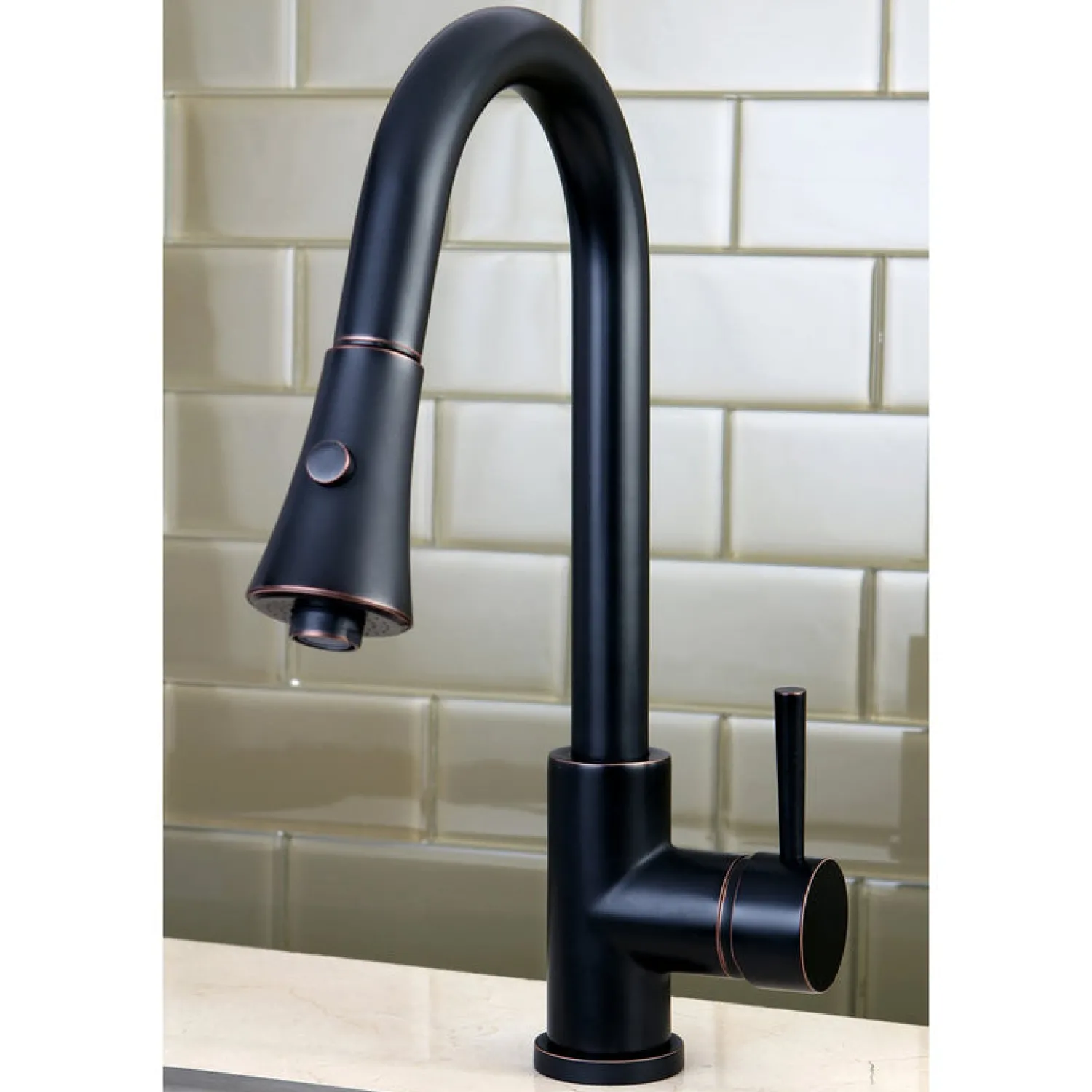 Online Gourmetier Concord Deck Mount Single-Handle Pull-Down Kitchen Faucet Single Hole