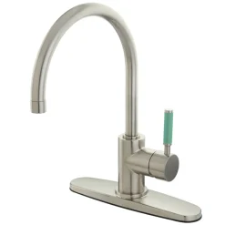 Sale Gourmetier Green Eden Single Lever Handle Kitchen Faucet with 8" Deck Plate Single Hole