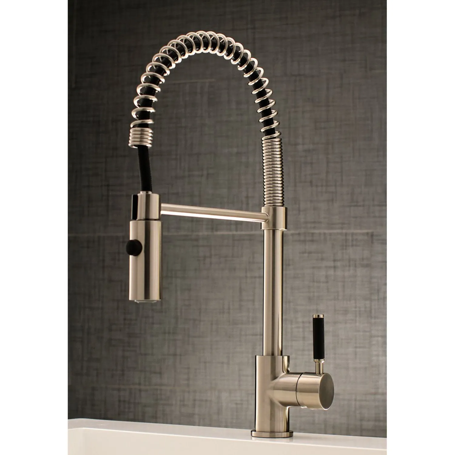 Hot Gourmetier Kaiser Deck Mount Single-Handle Pull-Down Kitchen Faucet Single Hole