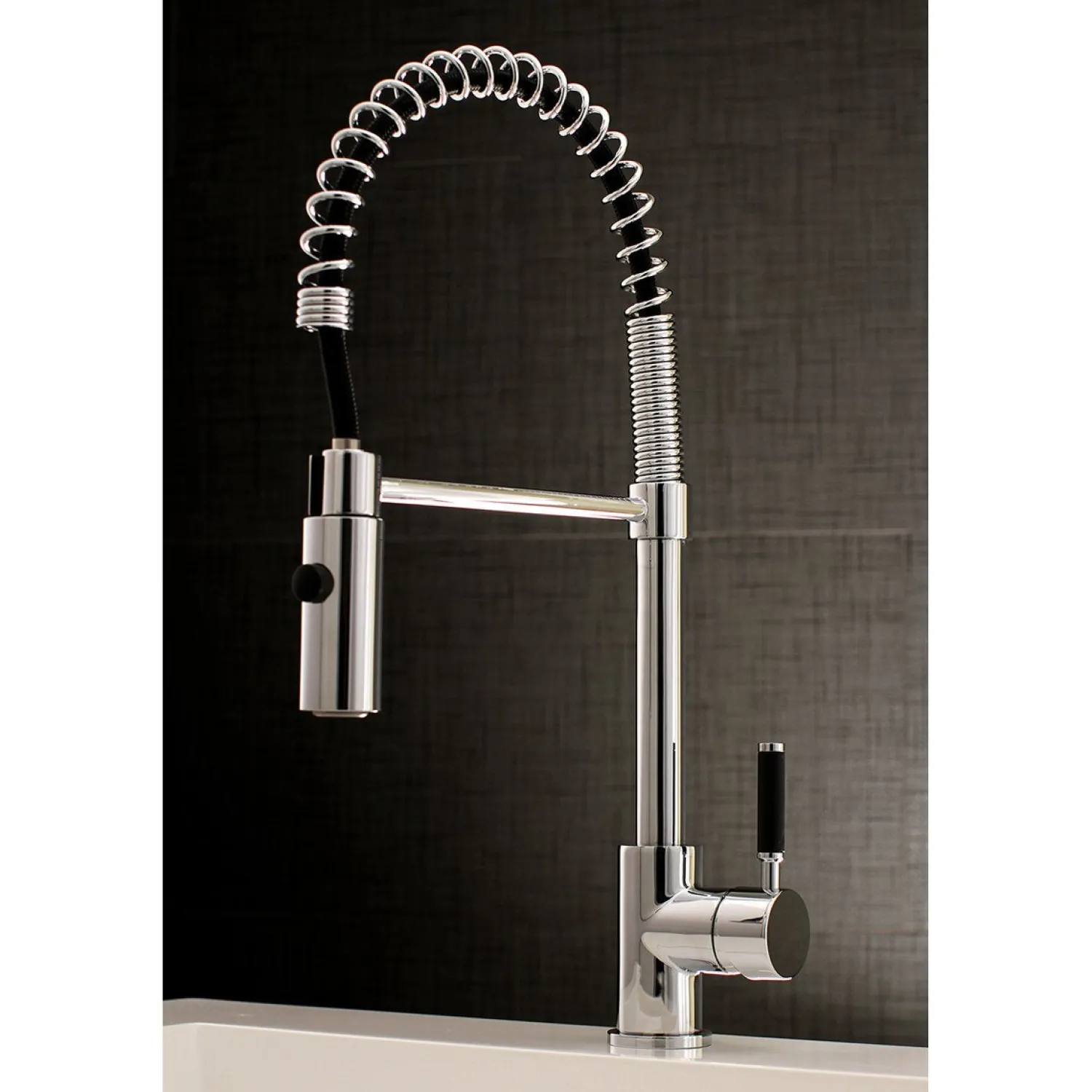 Hot Gourmetier Kaiser Deck Mount Single-Handle Pull-Down Kitchen Faucet Single Hole