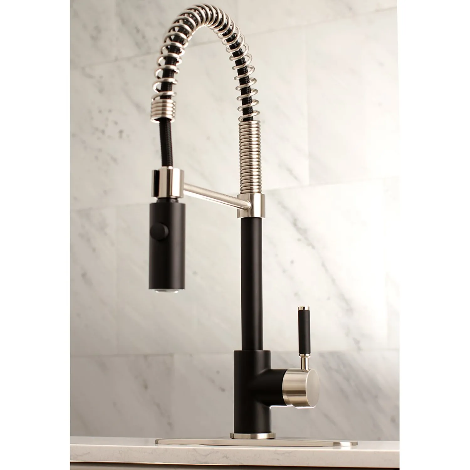 Hot Gourmetier Kaiser Deck Mount Single-Handle Pull-Down Kitchen Faucet Single Hole
