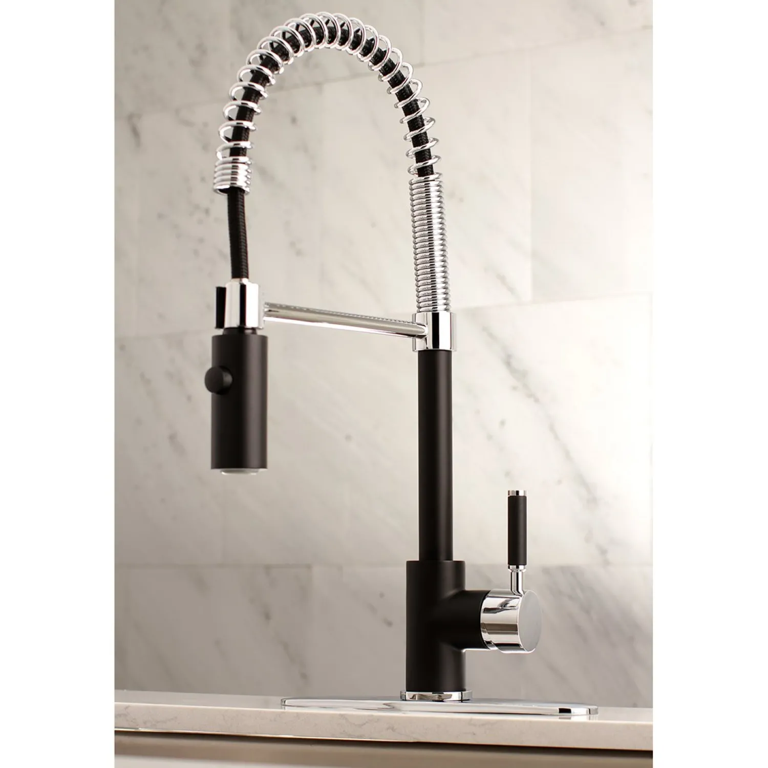 Hot Gourmetier Kaiser Deck Mount Single-Handle Pull-Down Kitchen Faucet Single Hole