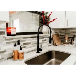 Hot Gourmetier Kaiser Deck Mount Single-Handle Pull-Down Kitchen Faucet Single Hole