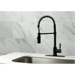 Hot Gourmetier Kaiser Deck Mount Single-Handle Pull-Down Kitchen Faucet Single Hole