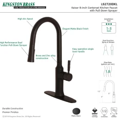 Outlet Gourmetier Kaiser Single-Handle Pull-Down Kitchen Faucet Single Hole