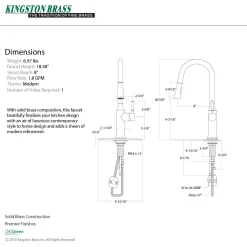 Outlet Gourmetier Kaiser Single-Handle Pull-Down Kitchen Faucet Single Hole