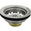 Online Gourmetier Made to Match K111B Stainless Steel Kitchen Sink Waste Basket in Satin Nickel with Brass Nut Sink Drains, Disposer Flanges & Air Gaps