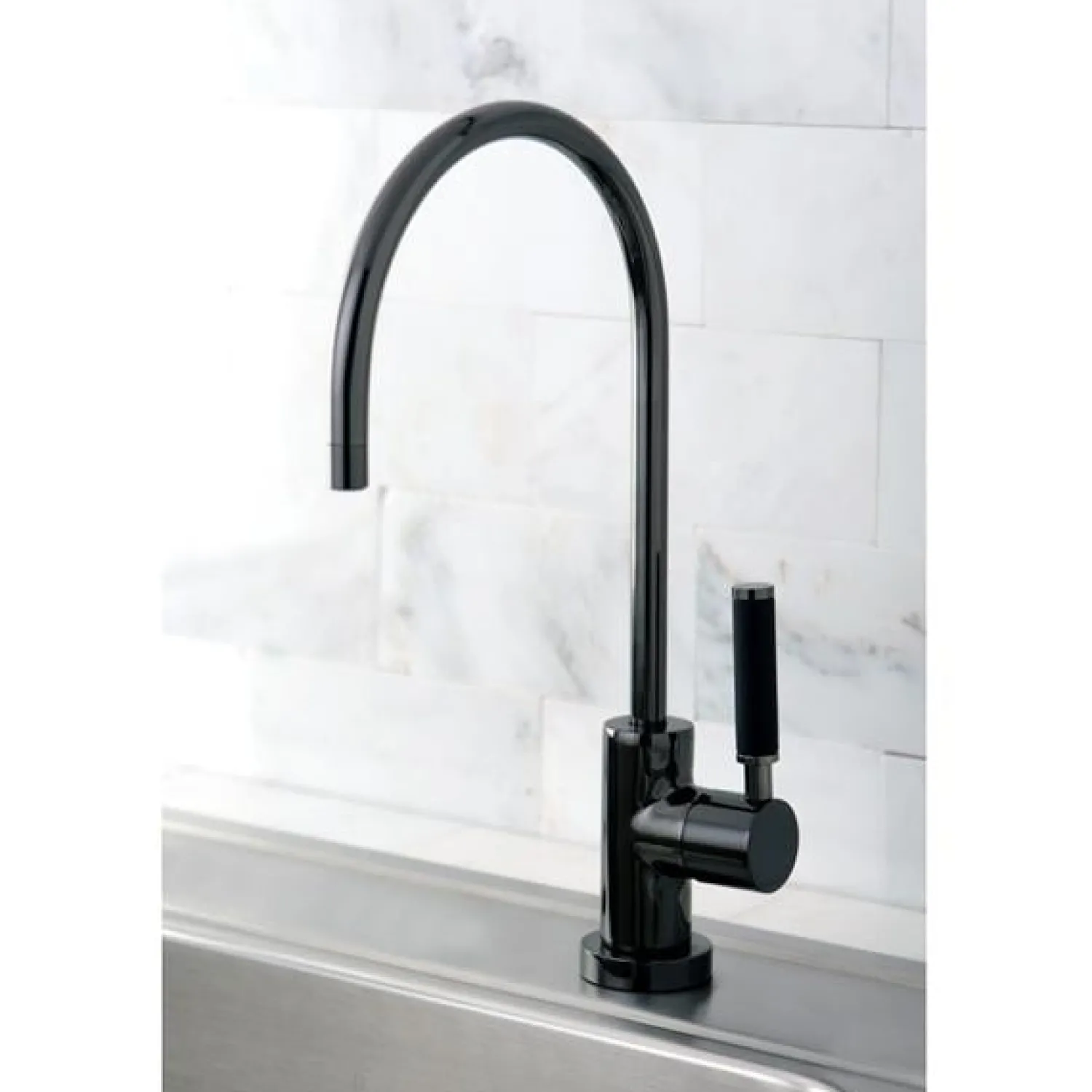 Gourmetier NS8190DKL Water Onyx Cold Water Filtration Faucet in Black Nickel Single Hole|Water Filter Faucets