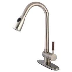 Hot Gourmetier Wilshire Pull-Down Spray Single Handle Kitchen Faucet Single Hole
