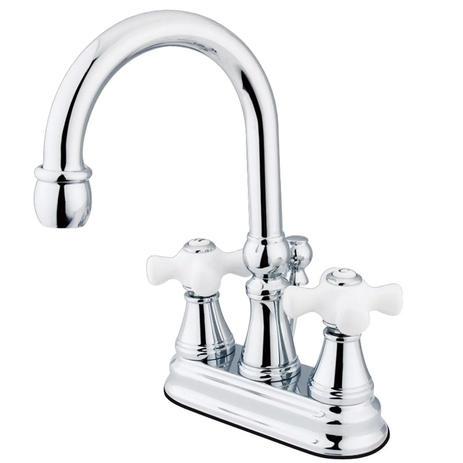 New Governor Two Handle Deck Mount 4" Centerset Lavatory Faucet with Brass Pop-up 4" Center Set