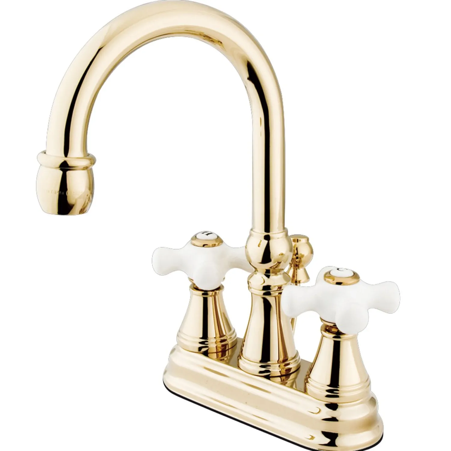 New Governor Two Handle Deck Mount 4" Centerset Lavatory Faucet with Brass Pop-up 4" Center Set