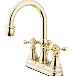 Discount Governor Two Handle Three Hole 4" Centerset Lavatory Faucet with Brass Pop-up 4" Center Set