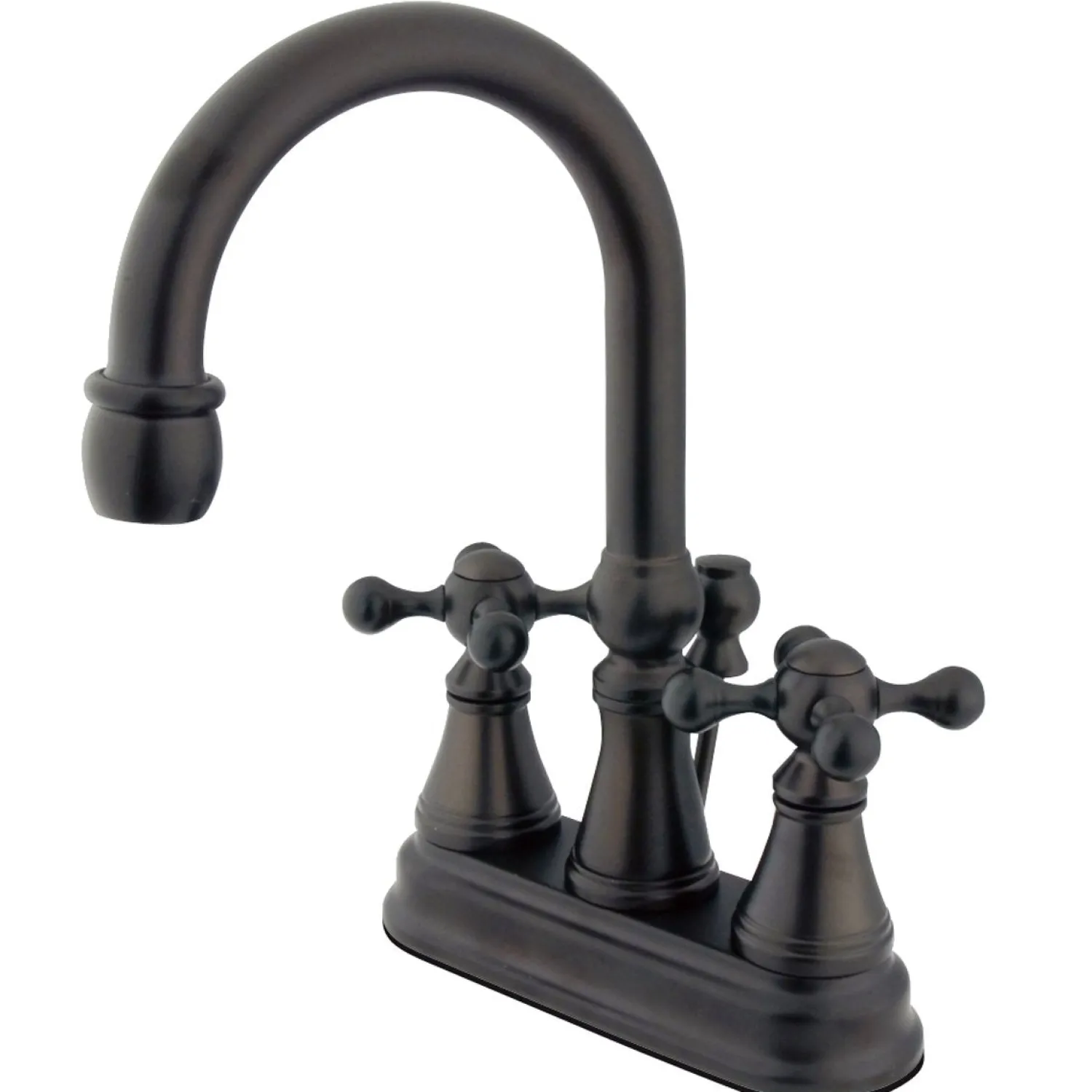 Discount Governor Two Handle Three Hole 4" Centerset Lavatory Faucet with Brass Pop-up 4" Center Set