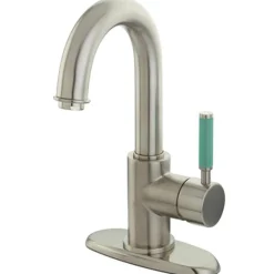 New Green Eden Single Handle Lavatory Faucet with Push-up Drain Single Hole