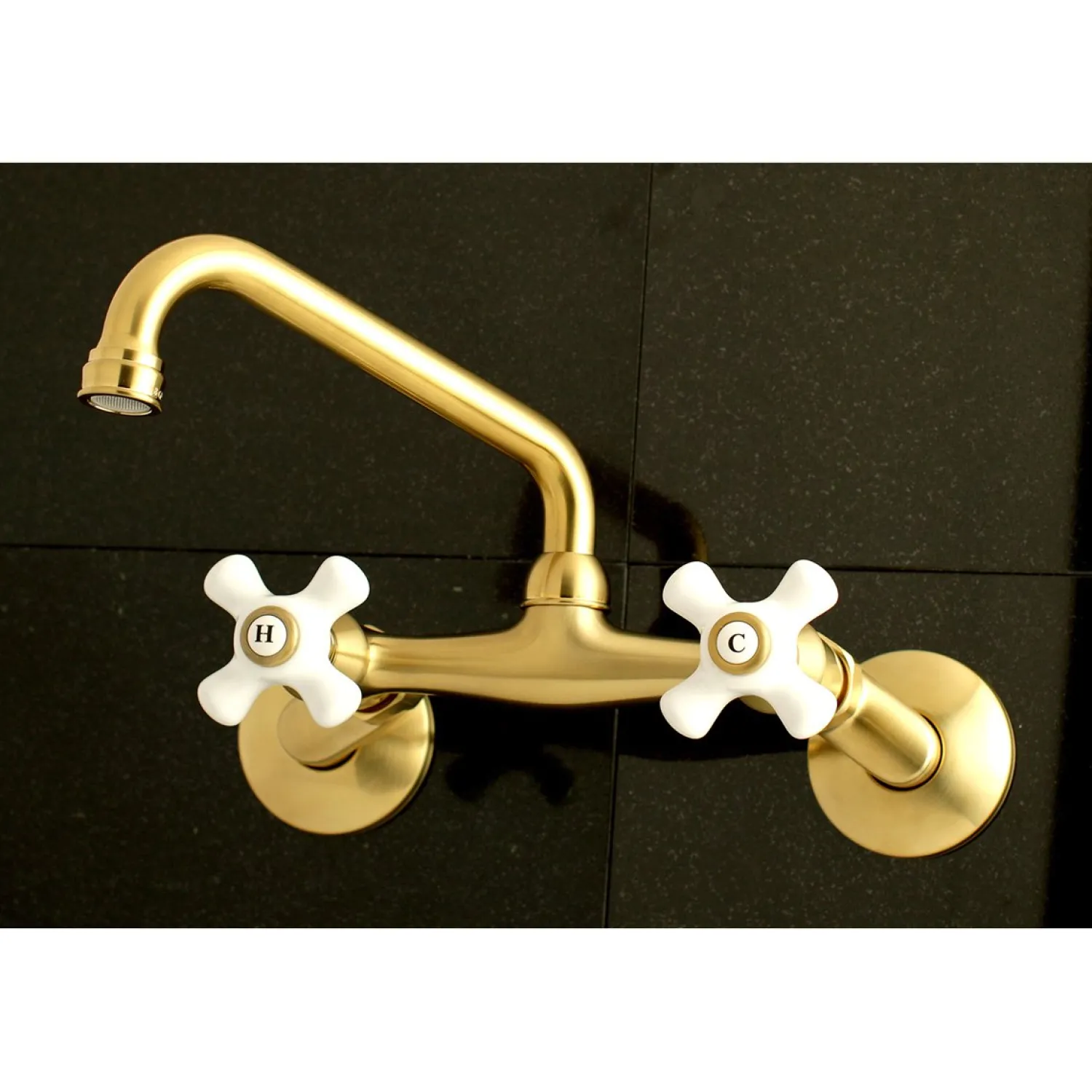 Discount 2-Handle 2-Hole Wall Mount Kitchen Faucet Wall Mounted Kitchen Faucets