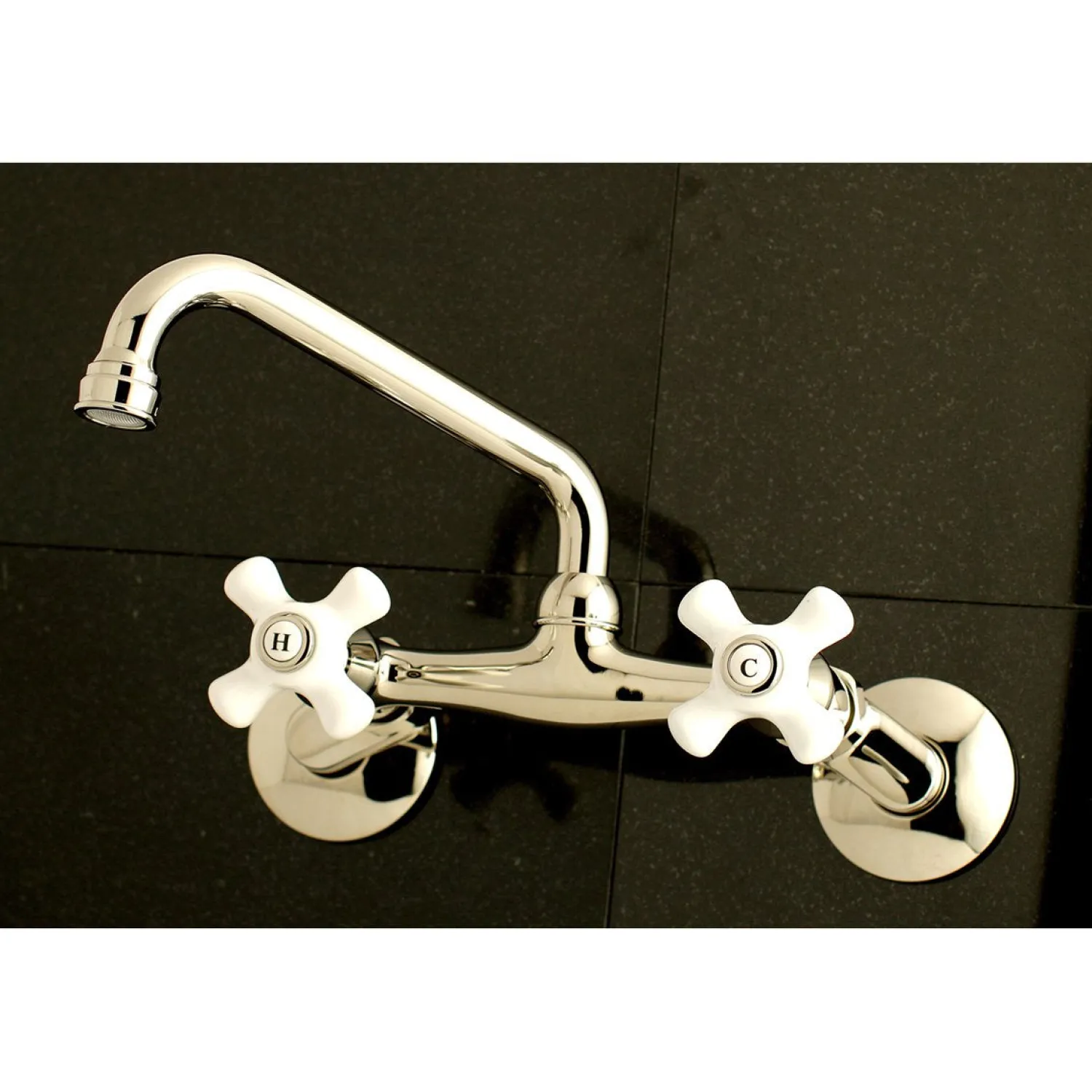 Discount 2-Handle 2-Hole Wall Mount Kitchen Faucet Wall Mounted Kitchen Faucets