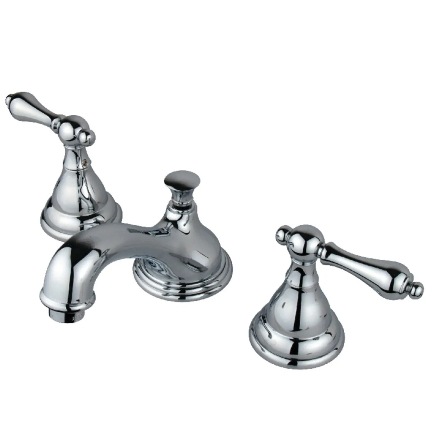 Hot 2-Handle 8-Inch Widespread Bathroom Faucet with Brass Pop-Up 8" Widespread