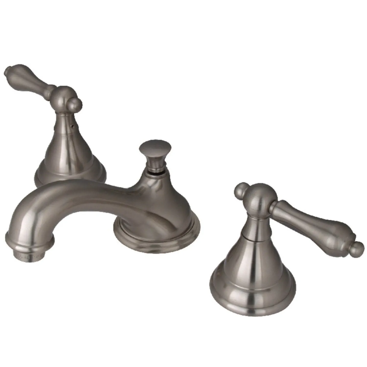 Hot 2-Handle 8-Inch Widespread Bathroom Faucet with Brass Pop-Up 8" Widespread