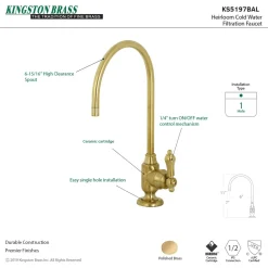 Heirloom Single-Handle Water Filtration Faucet Single Hole