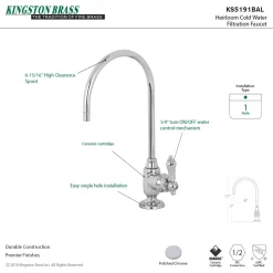 Heirloom Single-Handle Water Filtration Faucet Single Hole