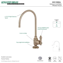 Heirloom Single-Handle Water Filtration Faucet Single Hole