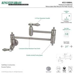 New Heirloom Wall Mount Pot Filler Kitchen Faucet Wall Mounted Kitchen Faucets|Single Hole