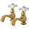 New Heritage Basin Tap Faucet with Porcelain Cross Handle Single Hole|Basin Faucet Separates