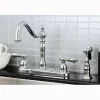 Hot Heritage 8" Center Kitchen Faucet with Brass Sprayer Widespread Kitchen Faucets|Faucets With Side Spray