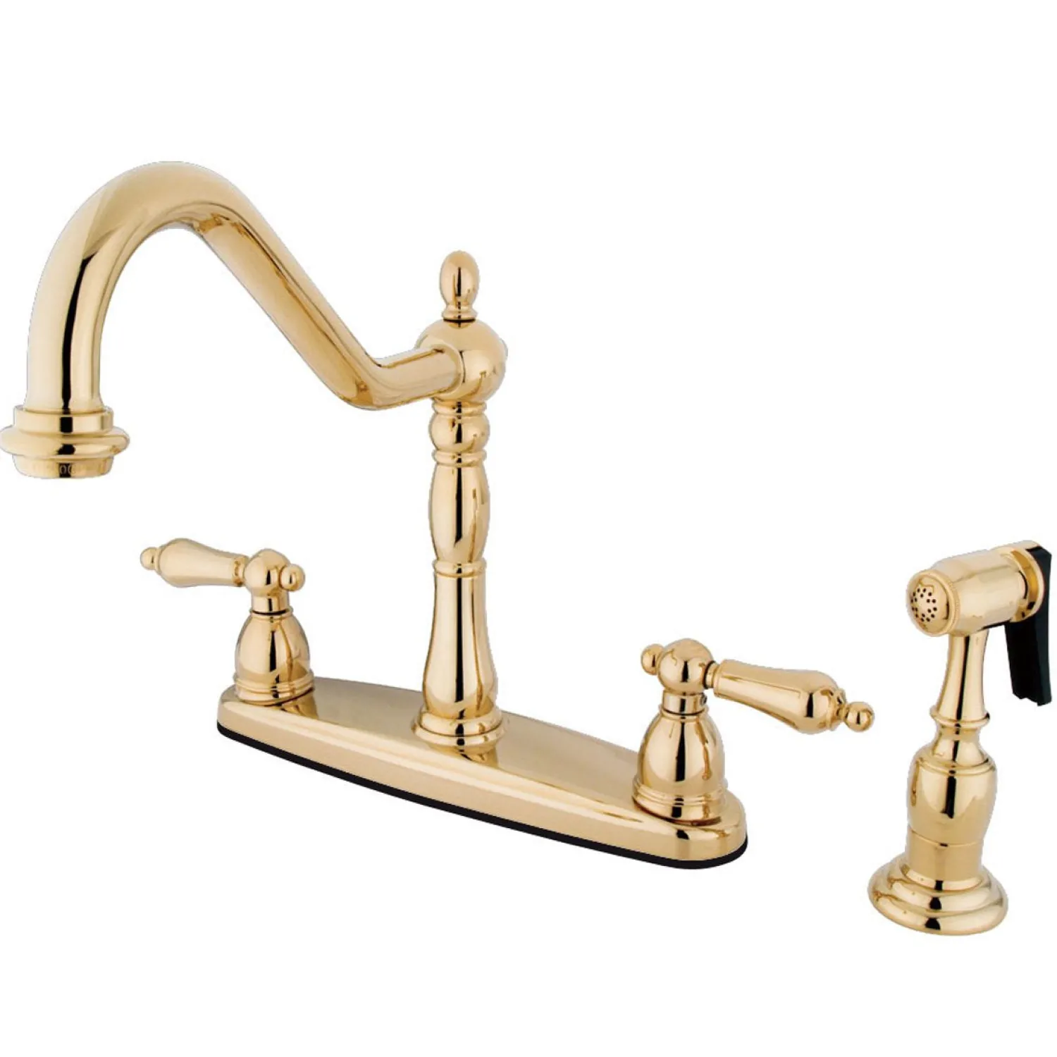 Hot Heritage 8" Center Kitchen Faucet with Brass Sprayer Widespread Kitchen Faucets|Faucets With Side Spray