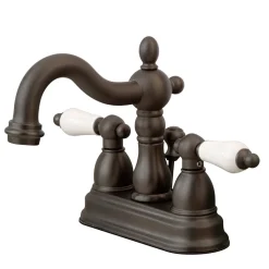Online Heritage 4" Centerset Two Handle Lavatory Faucet with Brass Pop-up 4" Center Set