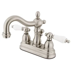 Online Heritage 4" Centerset Two Handle Lavatory Faucet with Brass Pop-up 4" Center Set