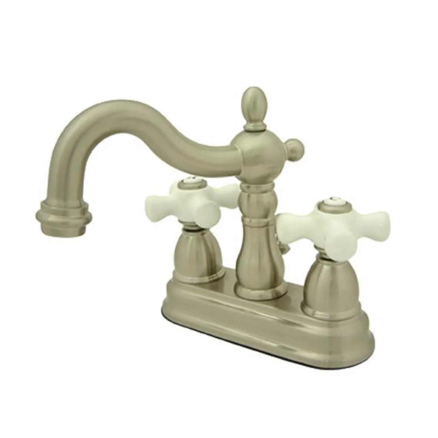 New Heritage Classic 4" Centerset Two Handle Lavatory Faucet with Brass Pop-up 4" Center Set