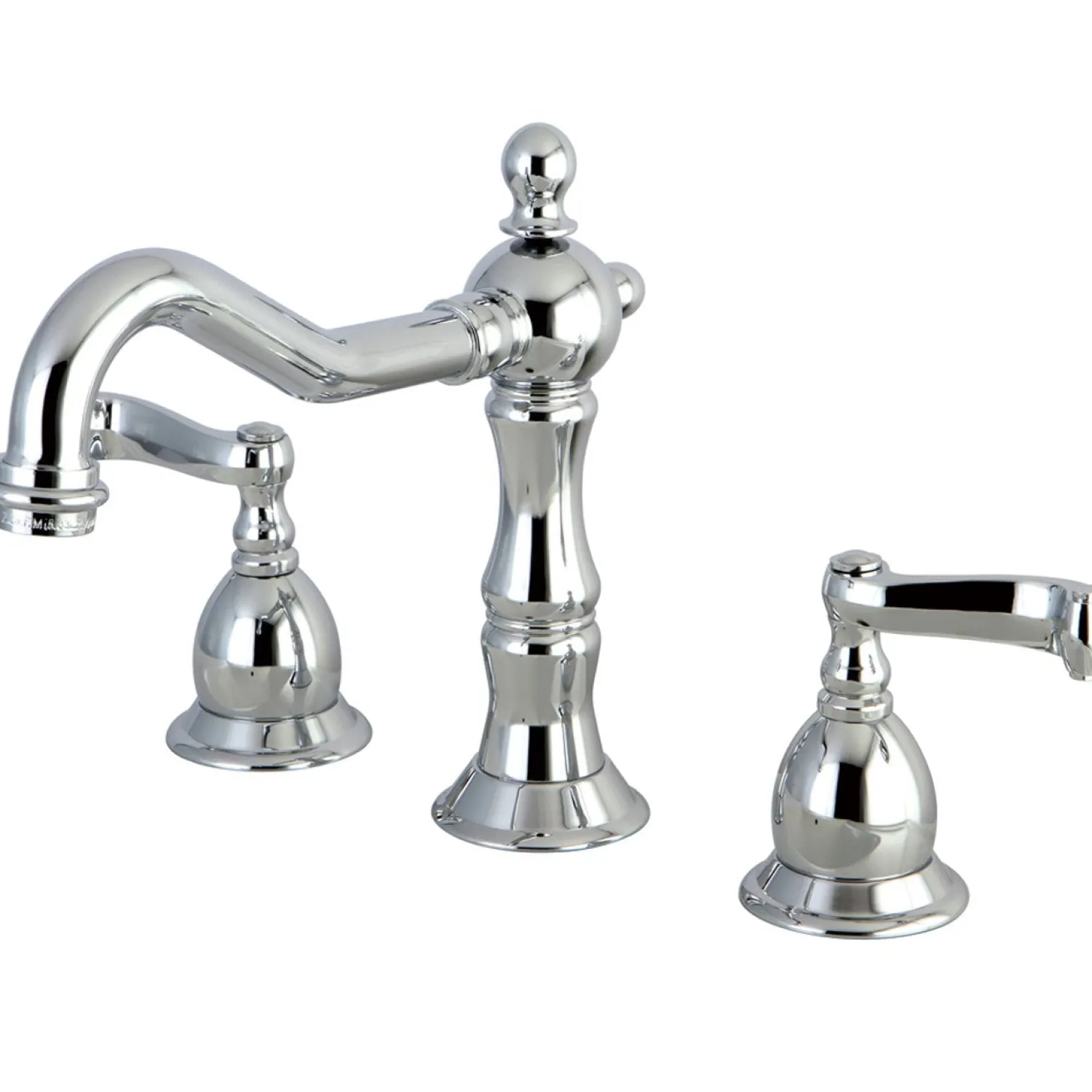 Outlet Heritage Classic Two Handle Deck Mount 8" to 14" Widespread Lavatory Faucet with Brass Pop-up 8" Widespread