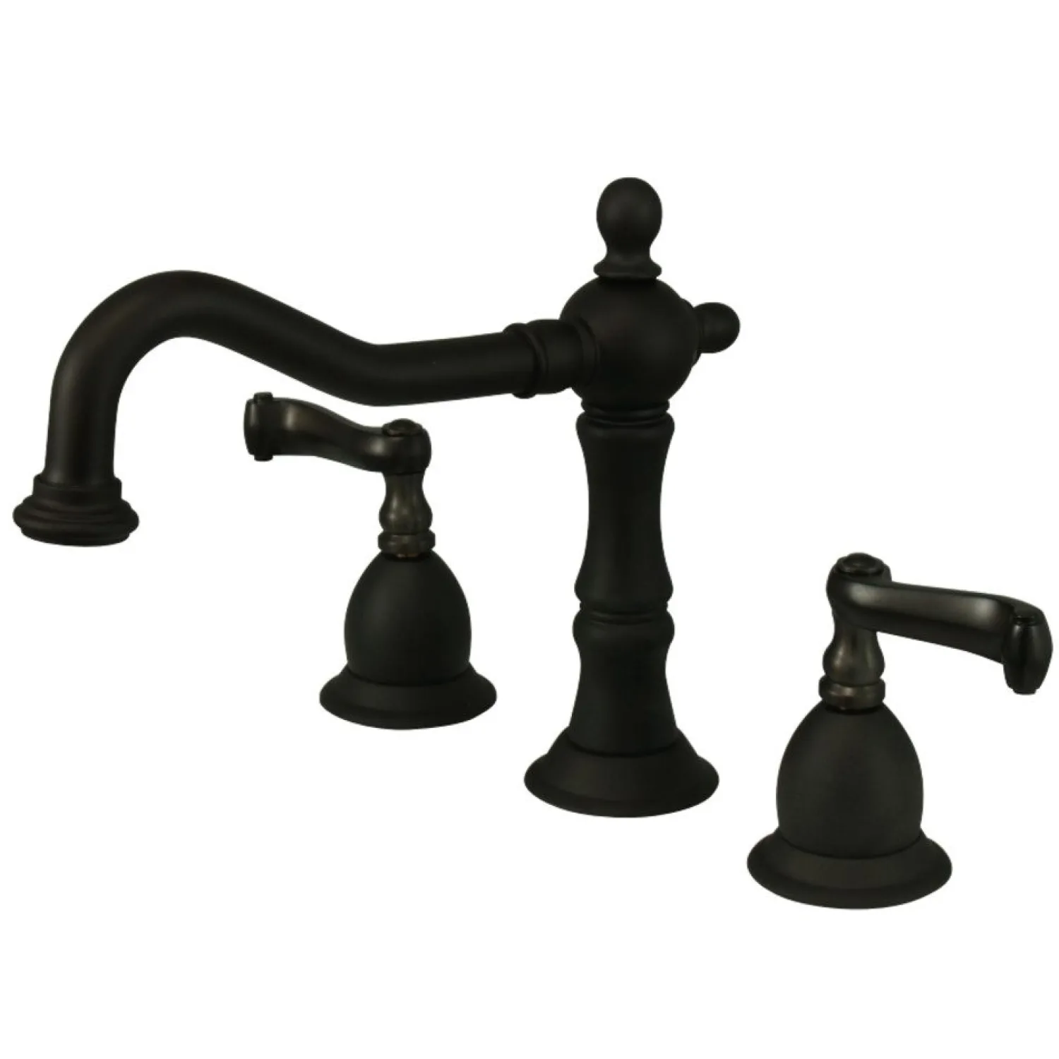 Outlet Heritage Classic Two Handle Deck Mount 8" to 14" Widespread Lavatory Faucet with Brass Pop-up 8" Widespread