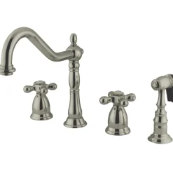 Outlet Heritage Cross-Handle Widespread Kitchen Faucet Widespread Kitchen Faucets