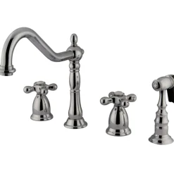 Outlet Heritage Cross-Handle Widespread Kitchen Faucet Widespread Kitchen Faucets