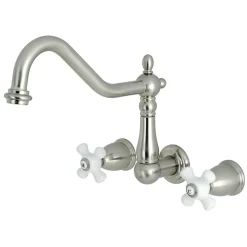Sale Heritage Cross-Handle Wall Mount Kitchen Faucet Wall Mounted Kitchen Faucets