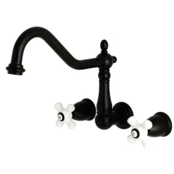Sale Heritage Cross-Handle Wall Mount Kitchen Faucet Wall Mounted Kitchen Faucets