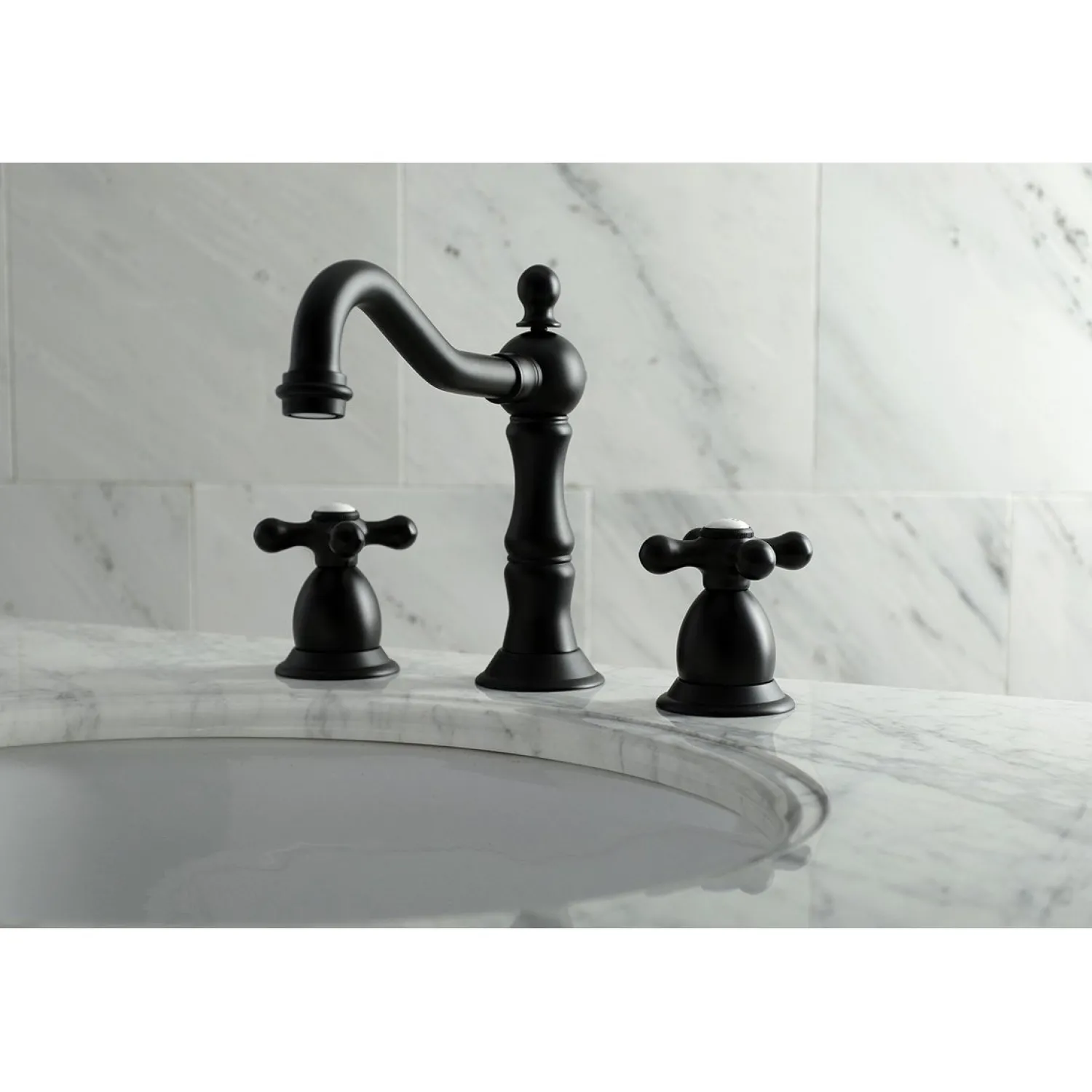 Discount Heritage Cross-Handle 8-Inch Widespread Bathroom Faucet 8" Widespread