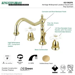 Discount Heritage Cross-Handle 3-Hole 8-Inch Widespread Bathroom Faucet 8