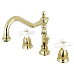 Discount Heritage Cross-Handle 3-Hole 8-Inch Widespread Bathroom Faucet 8