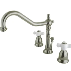 Discount Heritage Cross-Handle 3-Hole 8-Inch Widespread Bathroom Faucet 8