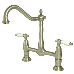 Online Heritage Deck Mount Kitchen Bridge Faucet Bridge Faucets