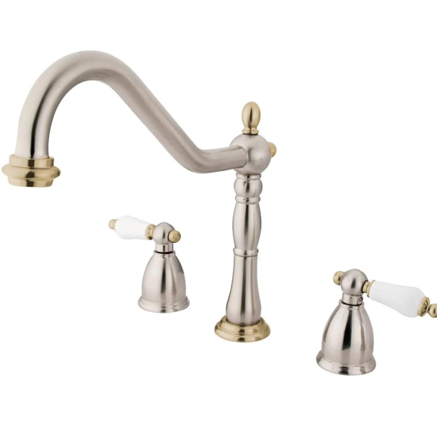 Discount Heritage Deck Mount Widespread Kitchen Faucet Widespread Kitchen Faucets