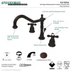 Clearance Heritage Deck Mount 8-Inch Widespread Bathroom Faucet with Brass Pop-Up 8" Widespread