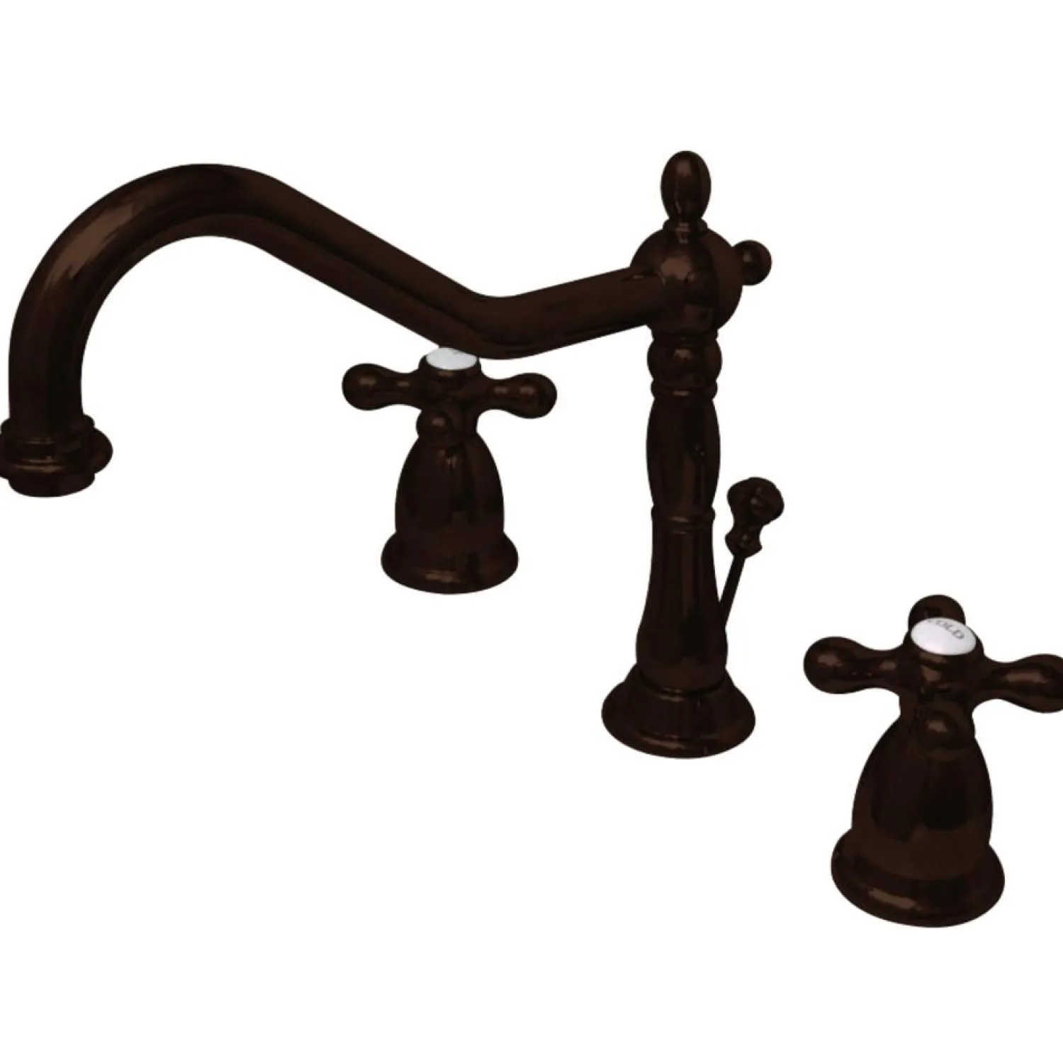 Clearance Heritage Deck Mount 8-Inch Widespread Bathroom Faucet with Brass Pop-Up 8" Widespread