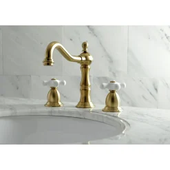 Hot Heritage Deck Mount 3-Hole 8-Inch Widespread Bathroom Faucet 8" Widespread