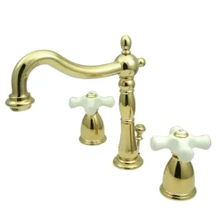 Hot Heritage Deck Mount 3-Hole 8-Inch Widespread Bathroom Faucet 8